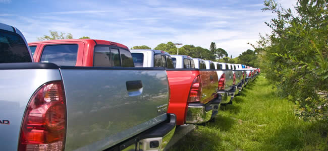 trucks awaiting sale